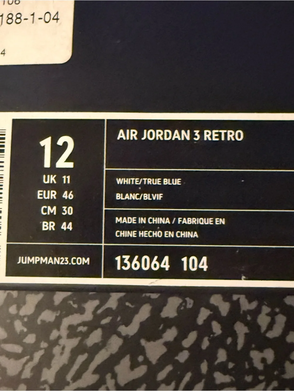 Jordan 3 Retro True Blue - Men’s White and Blue Sneakers with Elephant Print